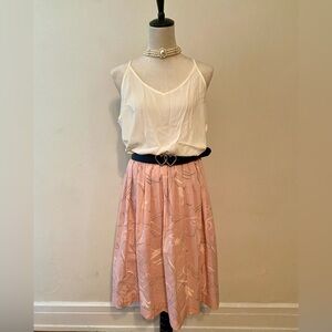Vintage 80s pastel pink midi skirt